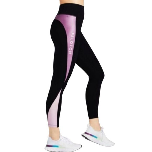 Peloton women’s Colorblock speed leggings black/purple Sz M - Picture 1 of 7